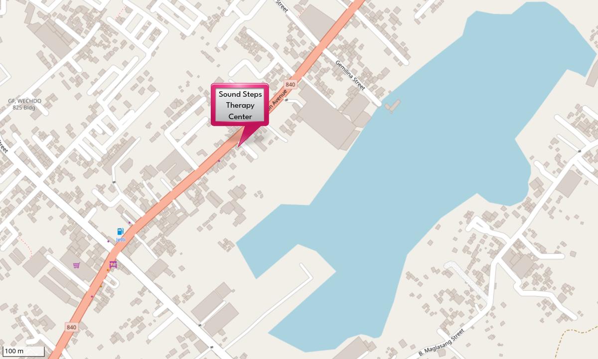 Map of Liloan marked with the location of Sound Steps Therapy Center
